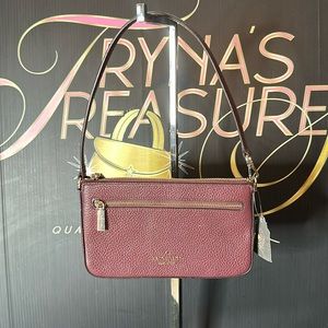 Kate Spade Leila Pebble Leather Convertible Wristlet Wallet Clutch 
Sherrywood